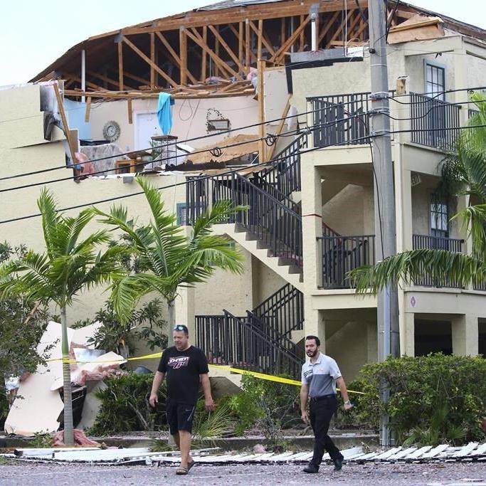 Early morning storms leave path of damage from Tampa Bay into north Florida. No injuries reported